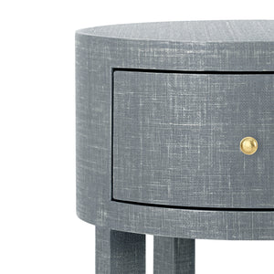 1-Drawer Round Side Table in Gray | Claudette Collection | Villa & House