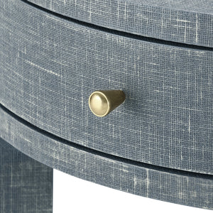 1-Drawer Round Side Table in Gray | Claudette Collection | Villa & House