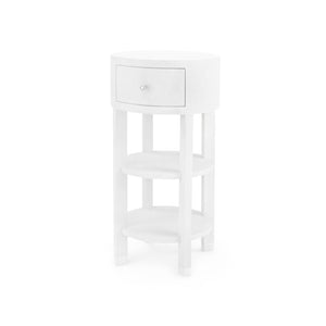 1-Drawer Round Side Table in White | Claudette Collection | Villa & House