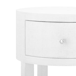 1-Drawer Round Side Table in White | Claudette Collection | Villa & House