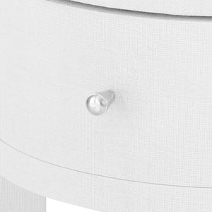 1-Drawer Round Side Table in White | Claudette Collection | Villa & House