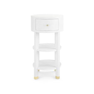 1-Drawer Round Side Table in White | Claudette Collection | Villa & House