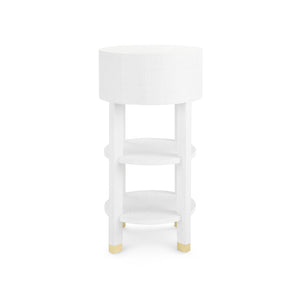 1-Drawer Round Side Table in White | Claudette Collection | Villa & House