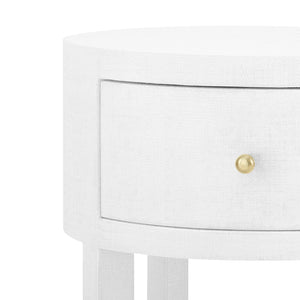 1-Drawer Round Side Table in White | Claudette Collection | Villa & House