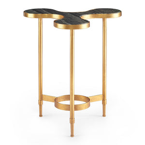 Gold Leafed Iron & Marble Clover Side Table – Black Marble | Clover Collection | Villa & House