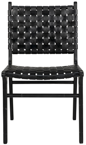 Dede Dining Chair, Leather, Black