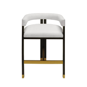 Worlds Away Cruise Counter Stool - White Linen Cushion
