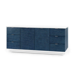 6-Drawer & 2-Door Cabinet in Navy Blue Pencil Stripe | Cosmopolitan Collection | Villa & House