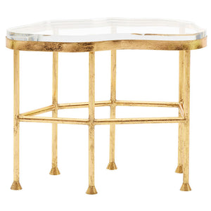 Glam Gold Leafed Side Table with Acrylic Top | Cristal Collection | Villa & House