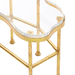 Glam Gold Leafed Side Table with Acrylic Top | Cristal Collection | Villa & House