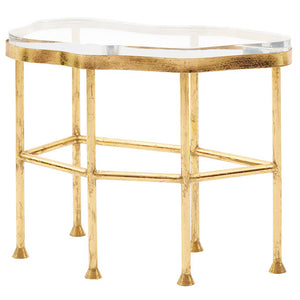 Glam Gold Leafed Side Table with Acrylic Top | Cristal Collection | Villa & House