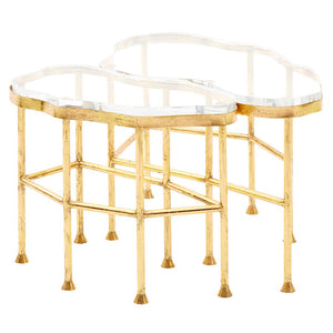 Glam Gold Leafed Coffee Table with Acrylic Top | Cristal Collection | Villa & House