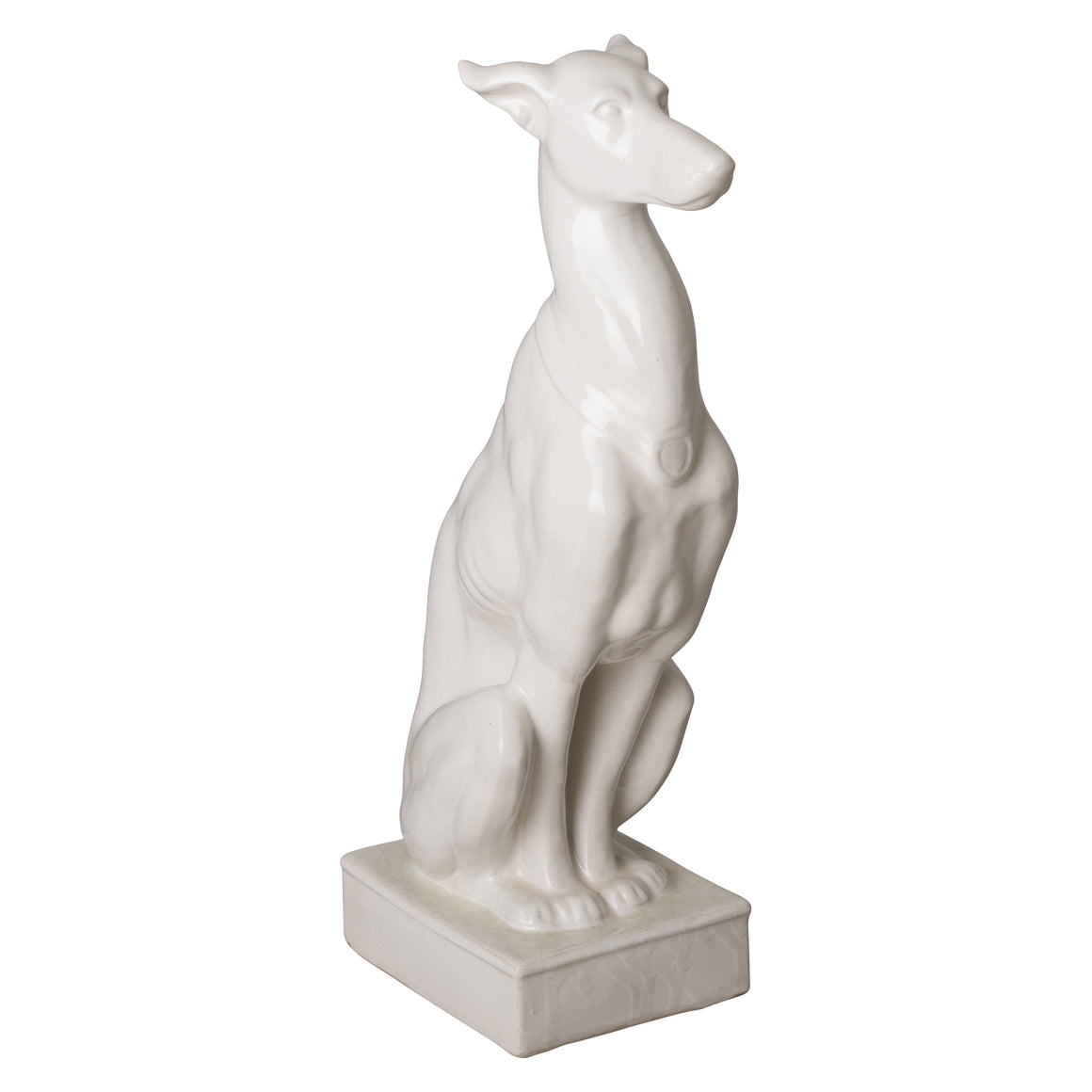 Whippet Statue with a Distressed Crackle Glaze