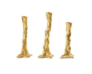 Set of 3 Candlesticks in Gold | Branch Collection | Villa & House