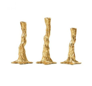 Set of 3 Candlesticks in Gold | Branch Collection | Villa & House