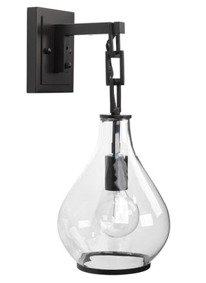 Tear Drop Wall Sconce - Clear Glass & Oil Rubbed Bronze Metal