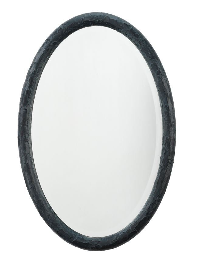 Ovation Oval Mirror - Textured Charcoal Resin