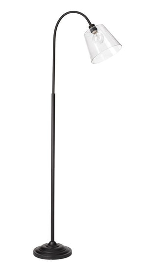 Swan Floor Lamp - Oil Rubbed Bronze w/ Clear Glass Shade