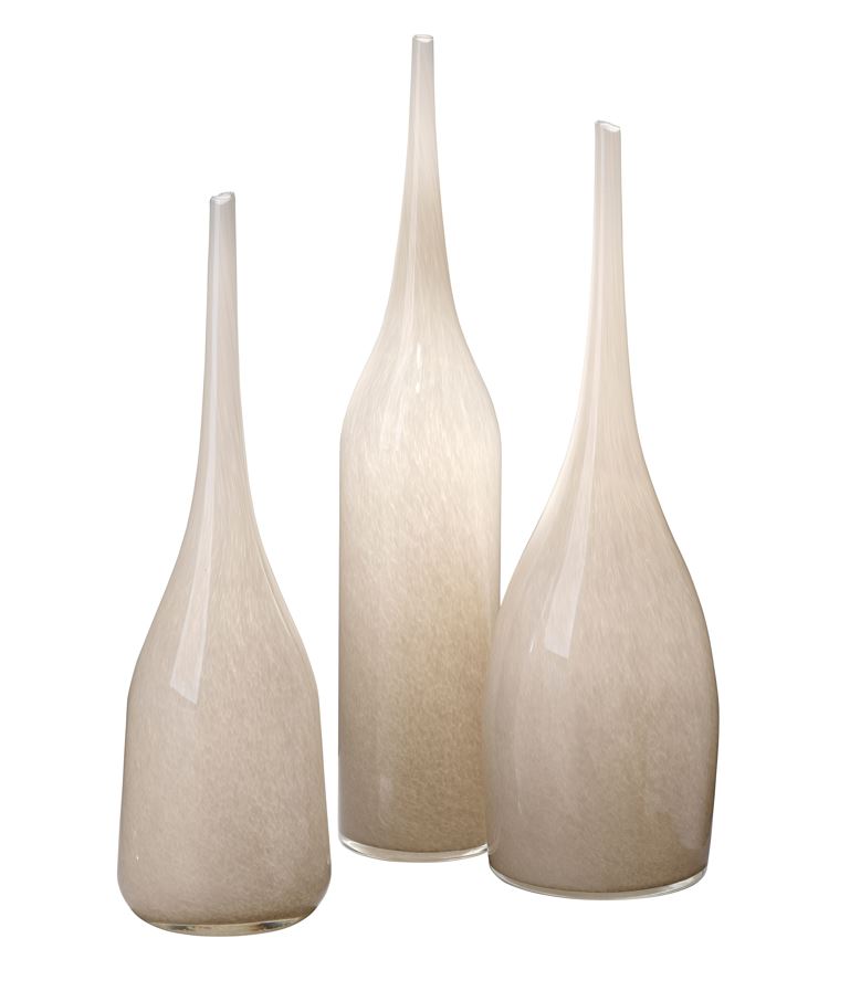 Pixie Vases (Set of 3) - Warm Grey Glass