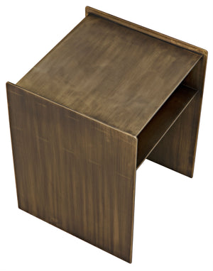 Cyrus Side Table, Aged Brass