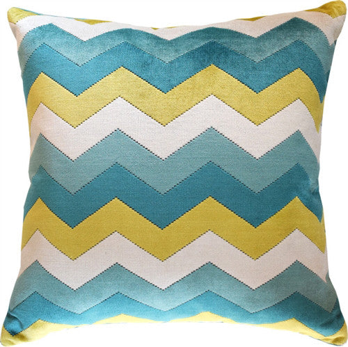 Chevron Pattern Pillow – Blue