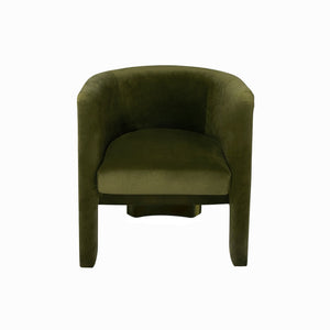 Lansky Barrel Chair in Olive Velvet