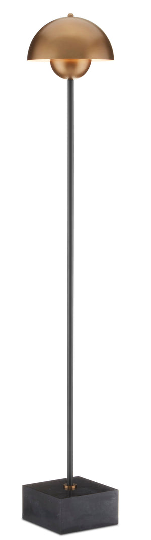 Currey and Company La Rue Floor Lamp - Brushed Brass/Black