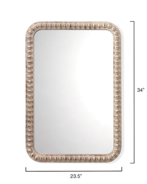 Rectangle Audrey Mirror in White Washed Wood
