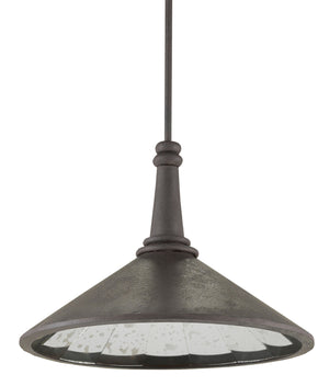 Currey and Company Manuscript Large Pendant - Mole Black/Antique Mirror