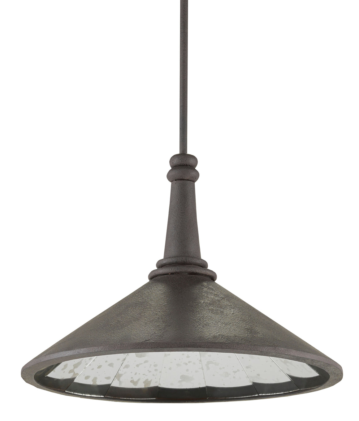 Currey and Company Manuscript Large Pendant - Mole Black/Antique Mirror