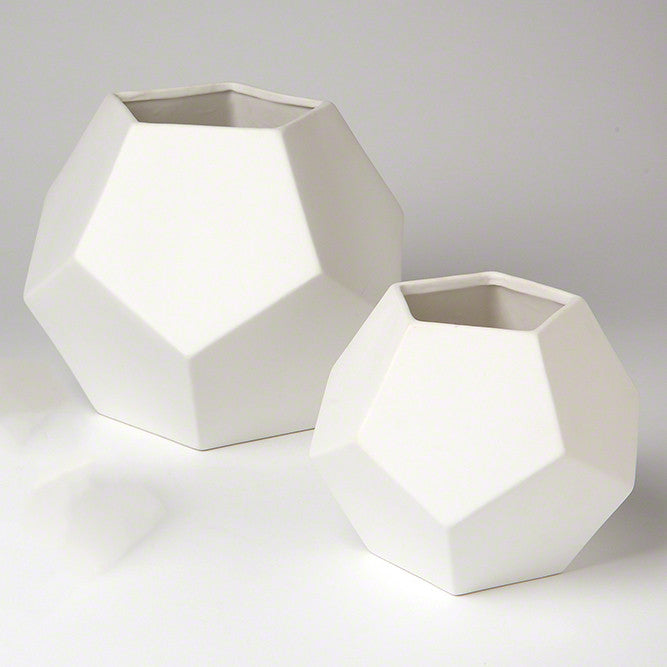 Faceted Vase – Matte White