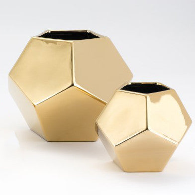 Faceted Vase – Gold