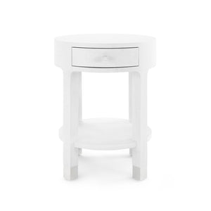 1-Drawer Round Side Table in White | Dakota Collection | Villa & House