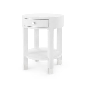 1-Drawer Round Side Table in White | Dakota Collection | Villa & House
