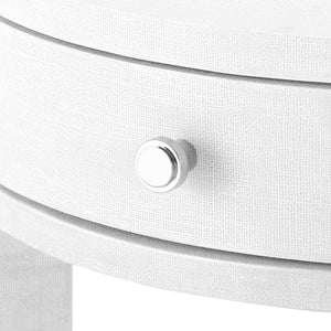 1-Drawer Round Side Table in White | Dakota Collection | Villa & House