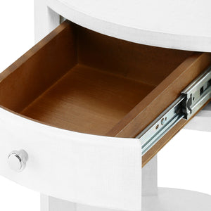 1-Drawer Round Side Table in White | Dakota Collection | Villa & House