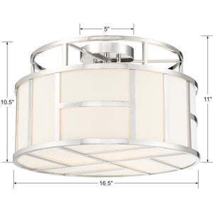 Libby Langdon For Crystorama Danielson 3 Light Polished Nickel Ceiling Mount