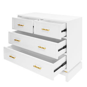 Worlds Away Declan 4 Drawer Lacquer Chest - White