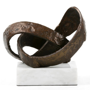 Cast Iron Abstract Sculpture on Marble Base – Bronze | Demi Collection | Villa & House