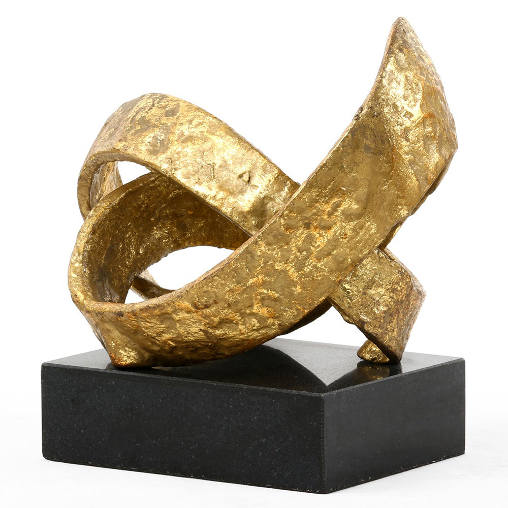 Cast Iron Abstract Sculpture on Marble Base – Gold | Demi Collection | Villa & House