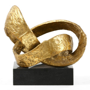 Cast Iron Abstract Sculpture on Marble Base – Gold | Demi Collection | Villa & House
