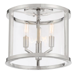 Libby Langdon for Crystorama Devon 3 Light Polished Nickel Ceiling Mount