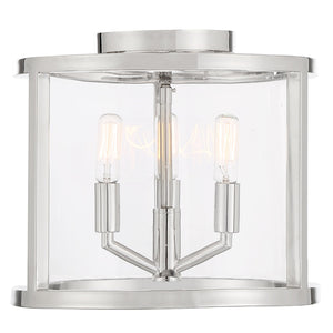 Libby Langdon for Crystorama Devon 3 Light Polished Nickel Ceiling Mount