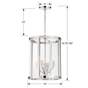 Libby Langdon for Crystorama Devon 4 Light Polished Nickel Lantern
