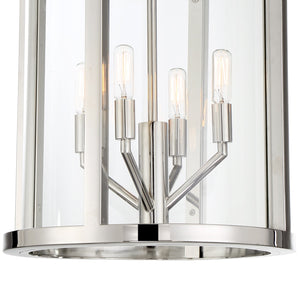 Libby Langdon for Crystorama Devon 4 Light Polished Nickel Lantern