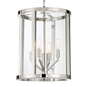Libby Langdon for Crystorama Devon 4 Light Polished Nickel Lantern