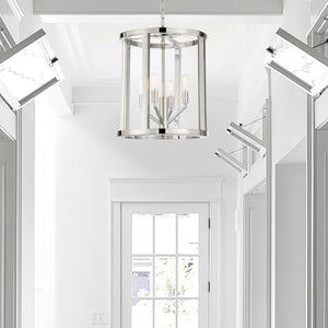 Libby Langdon for Crystorama Devon 4 Light Polished Nickel Lantern