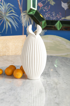 Handcrafted Blanc de Chine Porcelain Vase - White | Agrippa Collection | Villa & House
