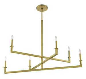 Dante 6 Light Aged Brass Chandelier