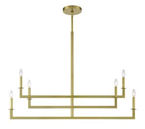 Dante 6 Light Aged Brass Chandelier